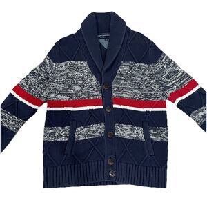 Cable Knit Cardigan Classic M Mens Chunky Heavyweight Warm Academia Grandpa